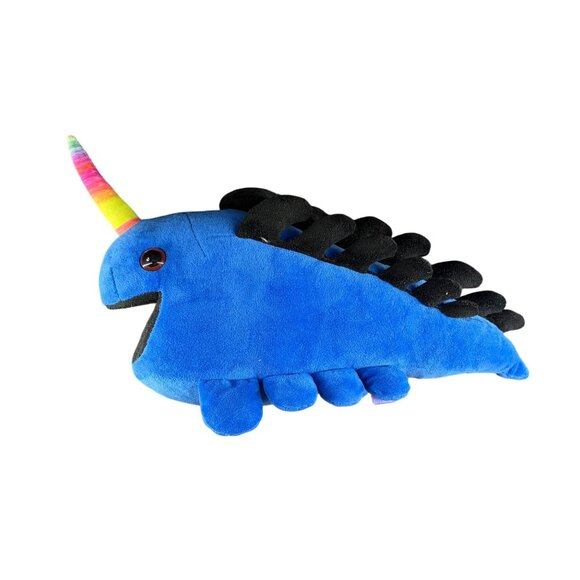 Blue Narwhal Rainbow Unicorn Plush Toy - Picture 7 of 7